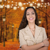 Aperturee - Street Light Yellow Maple Tree Leaf Autumn Backdrop